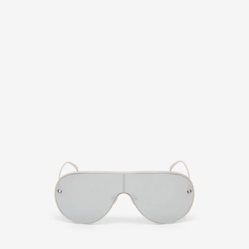 Alexander McQueen Women's Silver Metal Studs Mask Sunglasses (Metal)